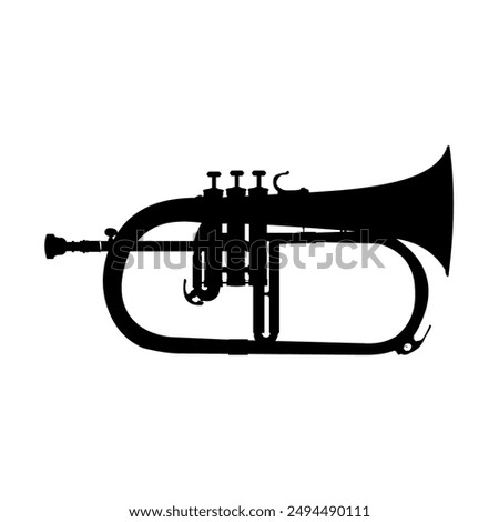 trumpet silhouette 	 - vector illustration