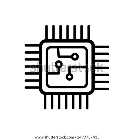 processor, integrated circuit, transistor, electronics - vector illustration, icon