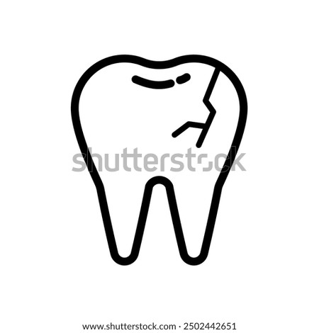 decayed tooth broken tooth-  vector icon