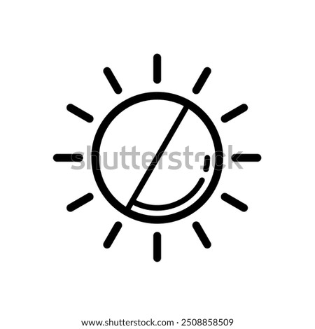 sun, brightness, brightness setting, contrast, backlight off contrast setting - vector icon