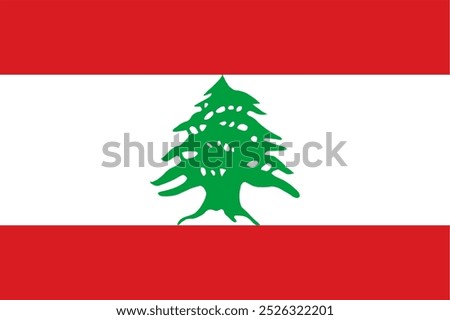 Flag of the Republic of Lebanon, flag of Lebanon - vector illustration