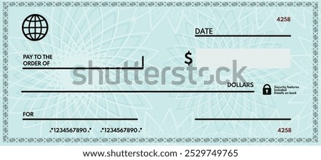  Blank blank bank check, check to be written - vector illustration