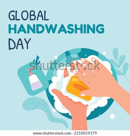 global handwashing day. earth planet vector illustration design.