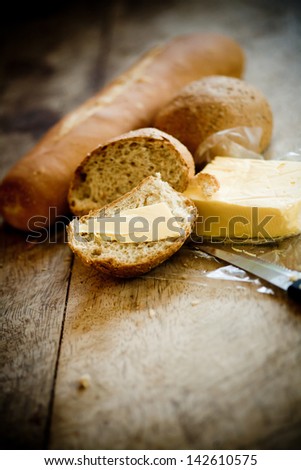 Still life with bread and butter
