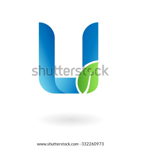 u letter business logo design template abstract vector elements for corporate identity emblem label or icon of eco friendly company earth farm life abstraction natural ecosystem sprout fresh unusual c