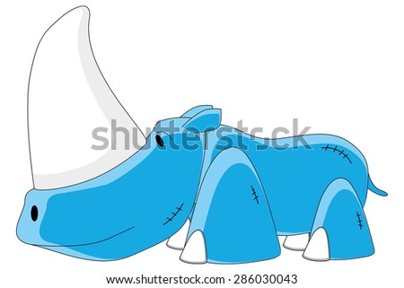 Blue rhino on a white background