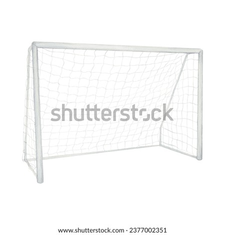 Similar – Image, Stock Photo Metal soccer goal on the soccer field, which was closed with a flutter band because of Corona