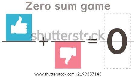 Vector illustration of zero-sum game infographics.