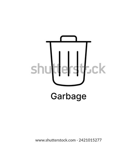 Garbage icon, trash, delete, empty, bin