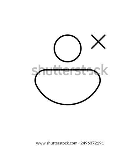 Cancel User Icon, Delete User Profile, Remove Account Symbol, Minimalist User Removal Graphic