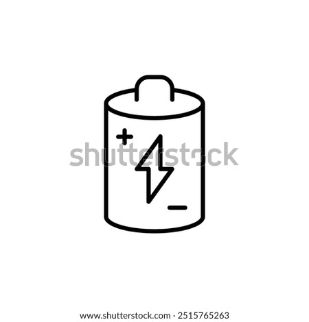 Rechargeable Power Battery Icon Illustration - Energy Storage Symbol with Lightning Bolt for Electronics and Devices, Durable Cell Representation, Eco-Friendly Power Source Graphic