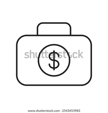 Business Account Icon with Briefcase and Dollar Symbol for Business Expenses