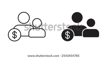 Family Payment Icon with Group of People and Dollar Sign for Family Transfers