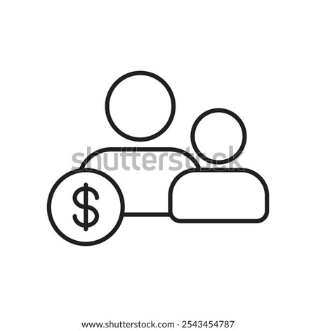 Family Payment Icon with Group of People and Dollar Sign for Family Transfers