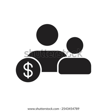 Family Payment Icon with Group of People and Dollar Sign for Family Transfers