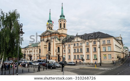 Warsaw, Poland - june 20, 2015: view on Church of Our Lady Queen of Poland in Warsaw