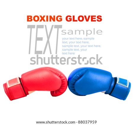 Sample text with boxing gloves on a white background close up Zdjęcia stock © 