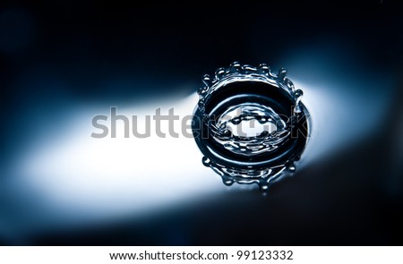 water crown caused by a water droplet falling into a bowl of water