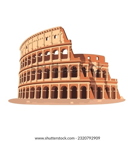 Colosseum wonder of the world, Roman historic architecture colosseum vector icon. 