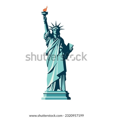 Statue of Liberty vector, Logo and icon design. isolated on white background. New York city Statue of Liberty vector.
