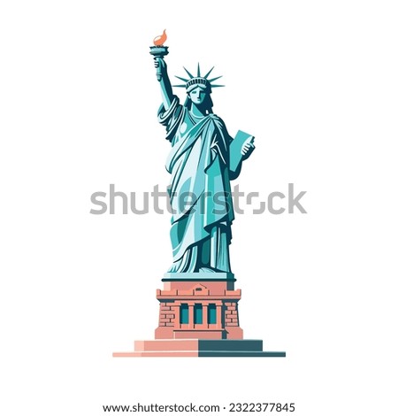 Statue of Liberty vector, Logo and icon design. isolated on white background. New York city Statue of Liberty vector.