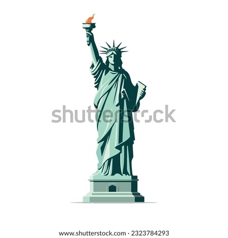 Statue of Liberty vector, Logo and icon design. isolated on white background. New York city Statue of Liberty vector.