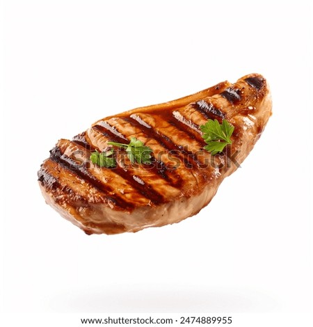 Similar – Image, Stock Photo Barbecue season: BBQ grill with steaks and sausages in the park