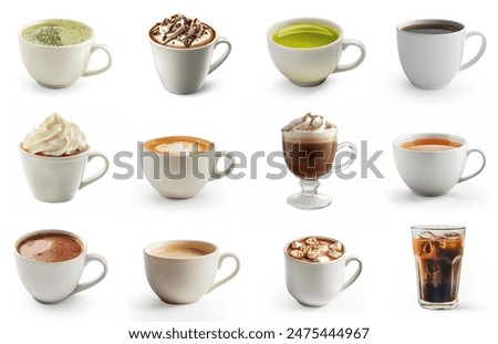 Similar – Image, Stock Photo Cup of hot coffee with marshmallows on pink