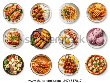 Image, Stock Photo Different pasta on cream background, copy space