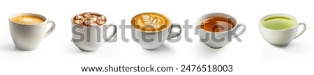 Similar – Image, Stock Photo Cups of tasty hot coffee drink on wooden table