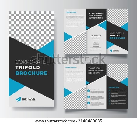 Tri fold brochure template design, Business Tri fold brochure design, Corporate Tri fold brochure design, brochure flyer design, Vector a4 Foto stock © 