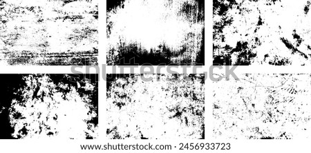 Set of Black and white grunge. Distress overlay texture. Surface dust and rough dirty wall background concept. Distress illustration simply place over object to create grunge effect. Vector EPS10.