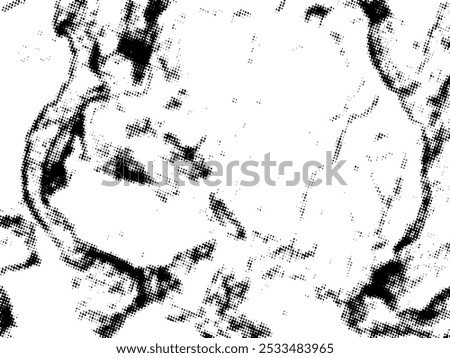 Black and white Grunge halftone vector. Distress overlay texture. Abstract surface dust and rough background concept. Distress illustration place over object to create grunge effect. Vector EPS10.
