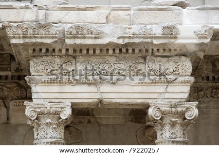 Detail of pergamon facade in pergamon museum in berlin