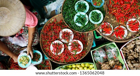 Similar – Image, Stock Photo Baskets with dried spices on marketplace