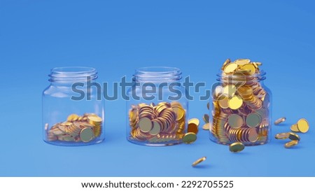 Similar – Image, Stock Photo Three glass jar container full with dried raw pasta in an empty room