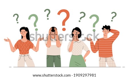 Similar – Image, Stock Photo Woman man and question mark