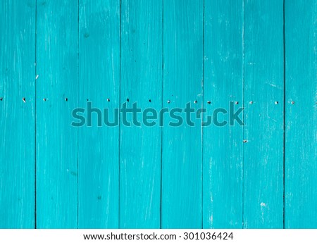 Blue wood plank wall texture or background