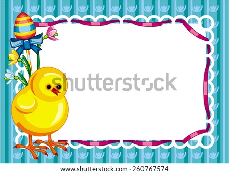 Holiday Easter background with chicken