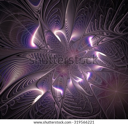 Abstract fractal background bizarre intertwining of lines and colors