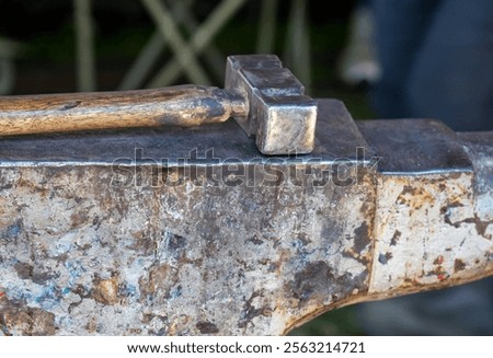 Similar – Image, Stock Photo Metal on anvil in traditional workshop