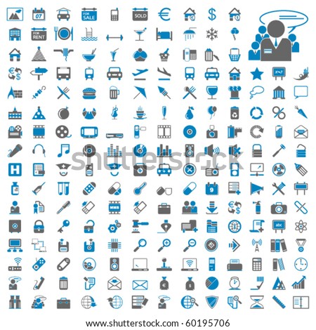 Two hundred different highly detailed vector Icons for Web Applications