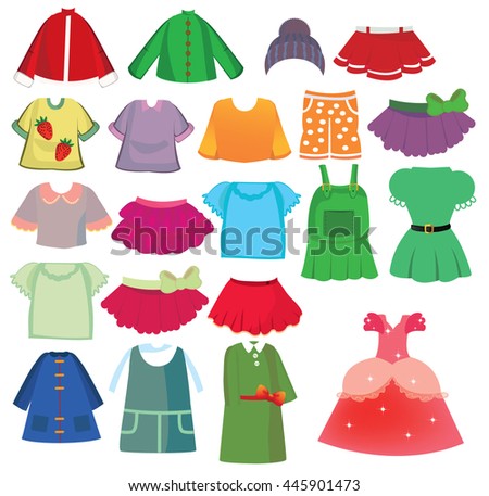 Clothes Collection Stock Vector Illustration 445901473 : Shutterstock