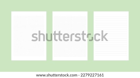 Set of notepad templates with page grid. Vector illustration with a place for a logo.