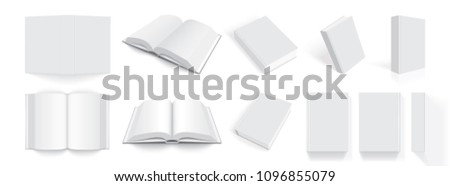 white books with thick cover from different sides isolated on white background mock up vector ストックフォト © 