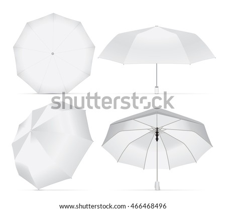 Umbrella for your design and logo. Easy to change colors. Mock up. Vector template