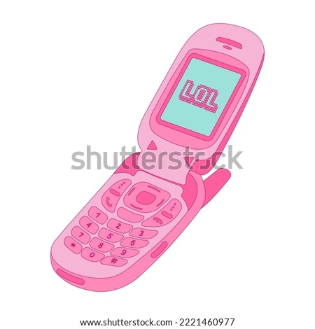 y2k flip phone, pink cute phone, 2000s aesthetic, retro nostalgia
