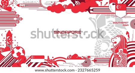 Happy Independence Day of Singapore, illustration background design, country theme