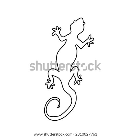 black and white lizard vector icon for children's drawing books, cute lizard icon, design illustration