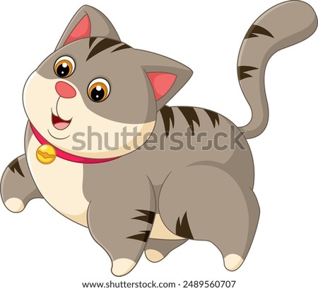 The fat cat walked lazily, showing off its gentle charm proudly of illustration